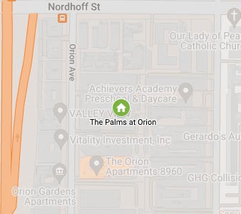 Map showing The Palms Apartments location