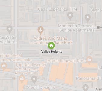 Map showing Valley Heights Apartments location